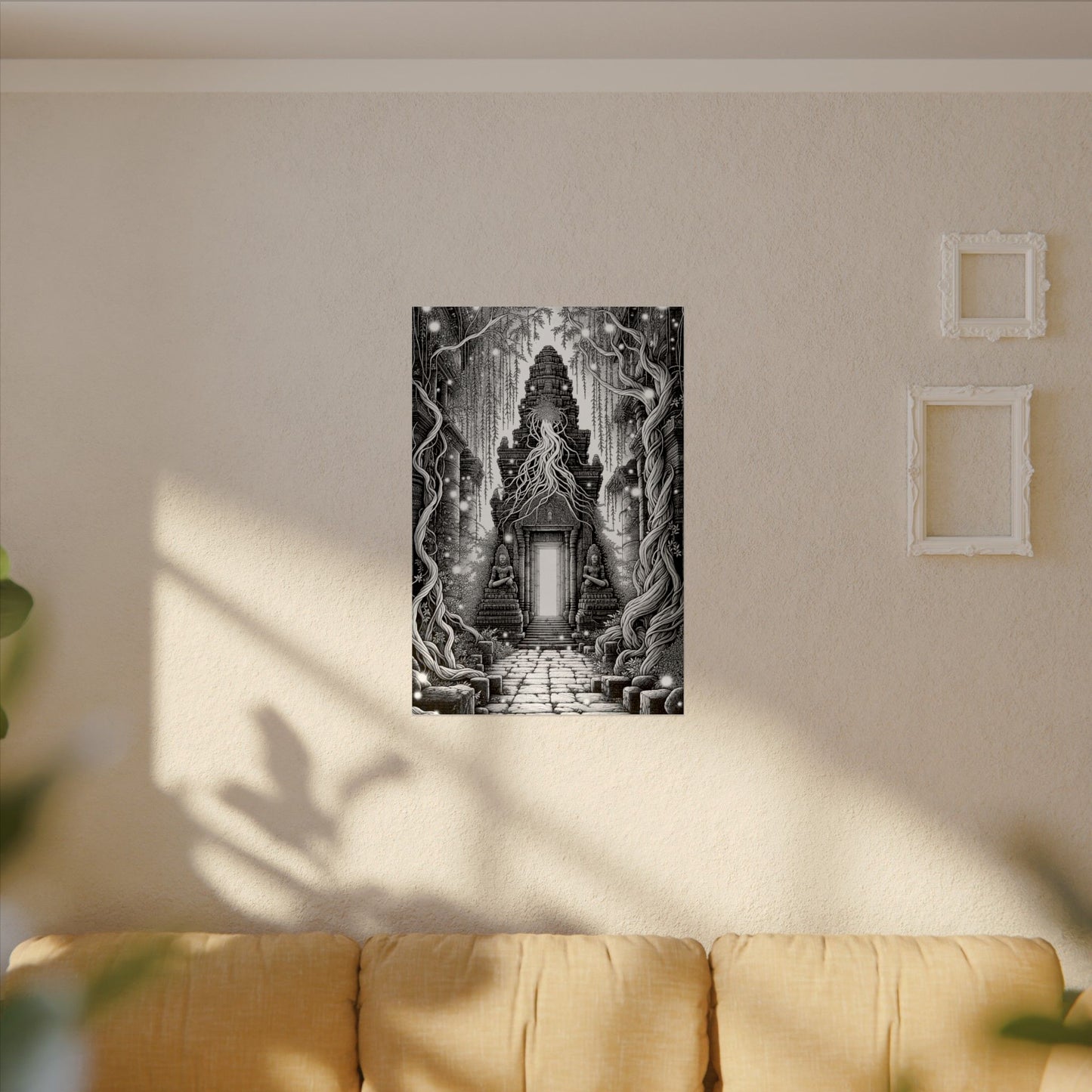 “Temple of Hidden Light” — Fine Art Coloring Poster – Premium Watercolor (285gsm Cold Press Paper) 16x24, 24x36 & Huge 36"x54" inches