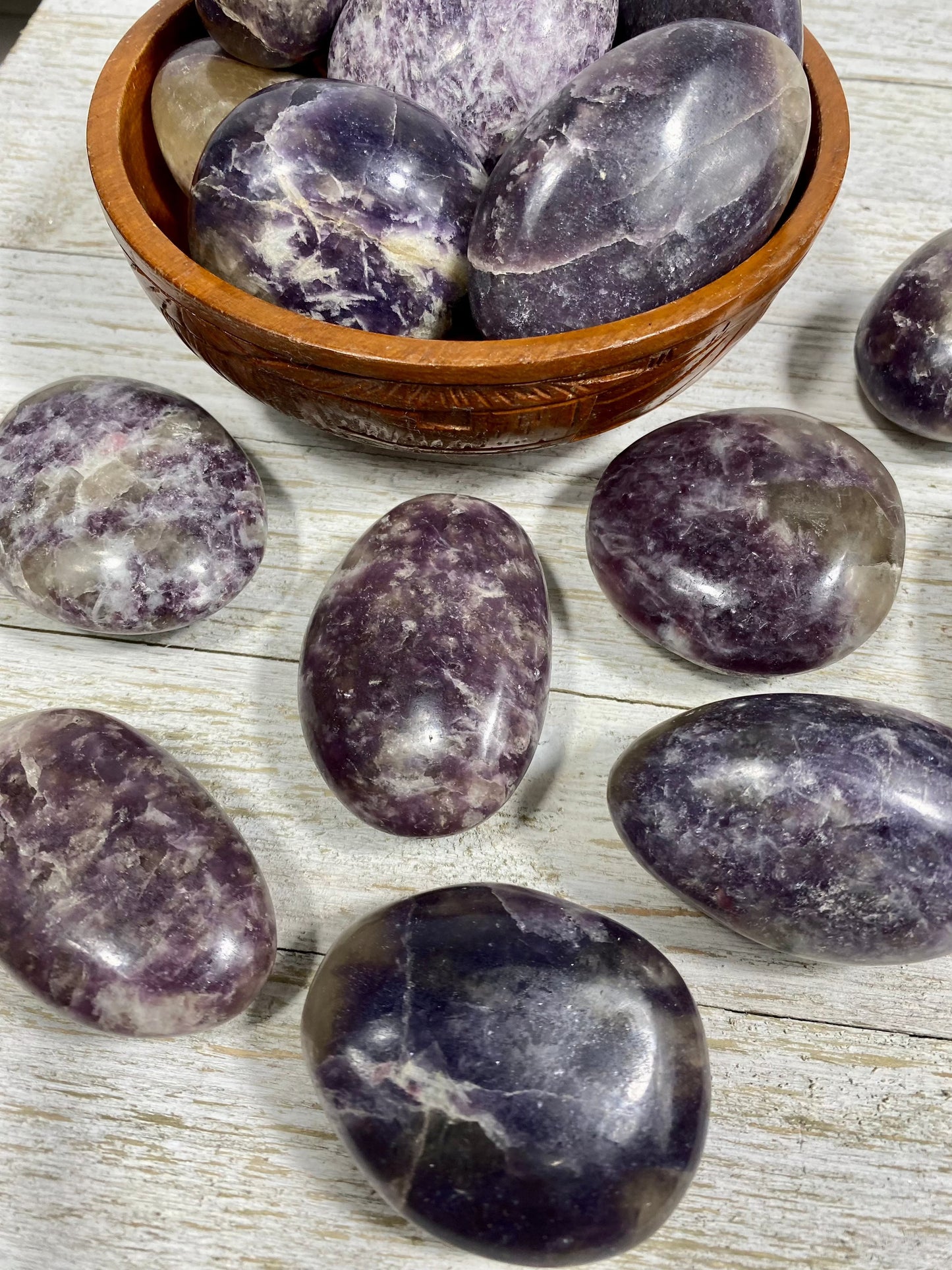 Lepidolite with Citrine Palm Stone