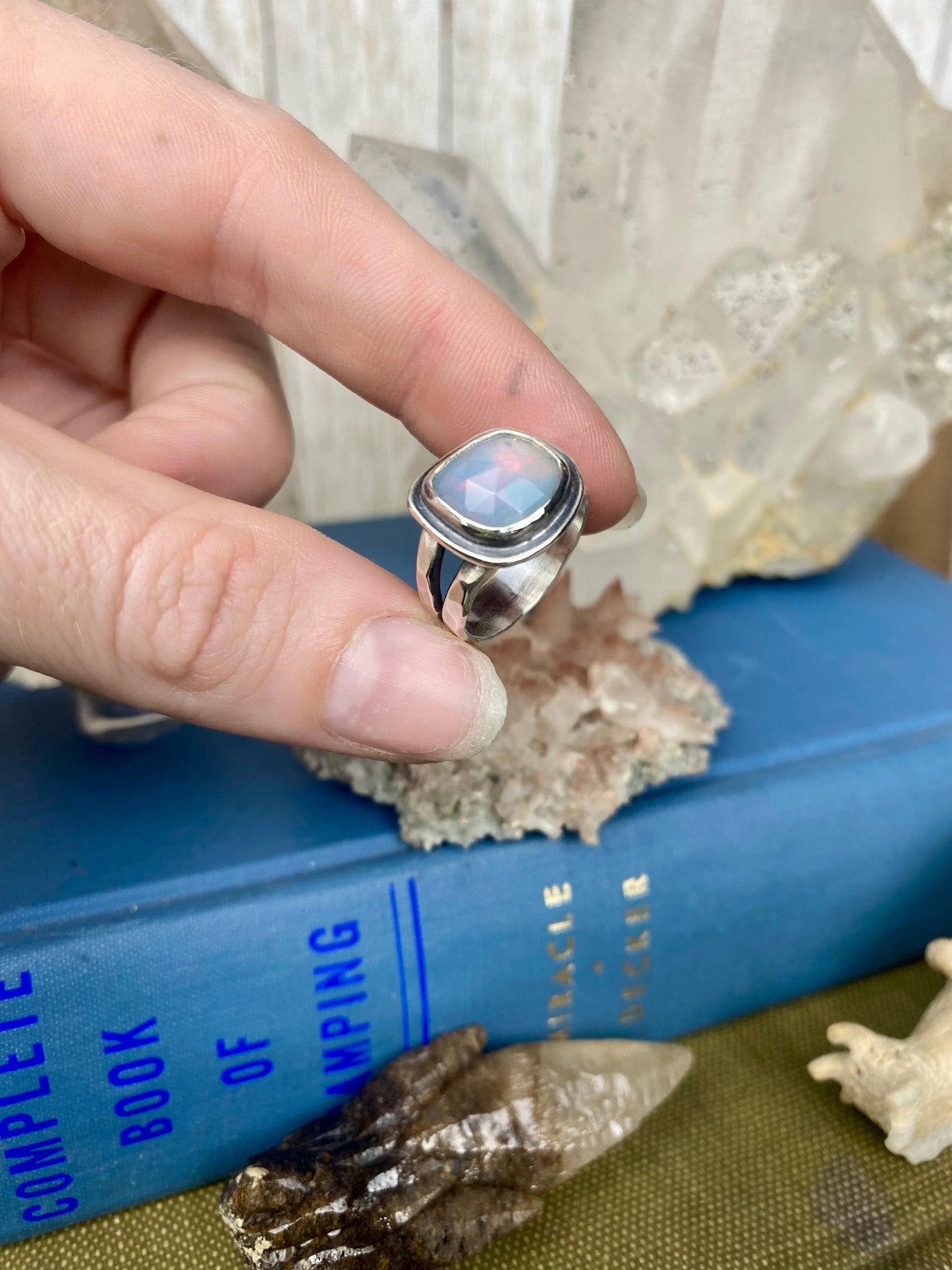 Welo Opal in Sterling Silver Ring | Silent Wolf Jewelry