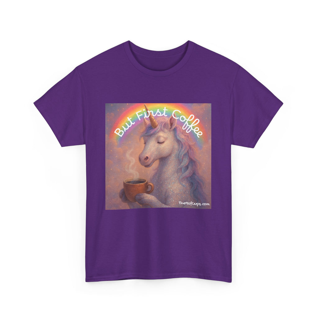 Coffee Lover T-Shirt - But First Coffee Unicorn Tee