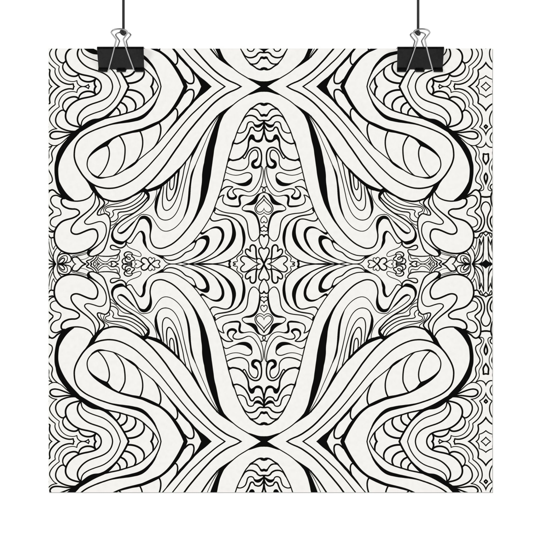 Boho Design Coloring Poster on Fine Textured Watercolor Matte Print - Make Your Coloring Pages Stand Out!