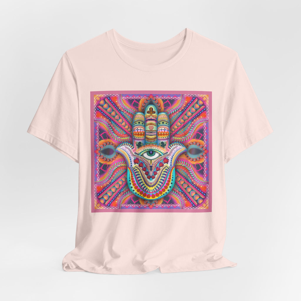 Hamsa Protection T-Shirt — Hand-Drawn Leah Quinn Spiritual Tee