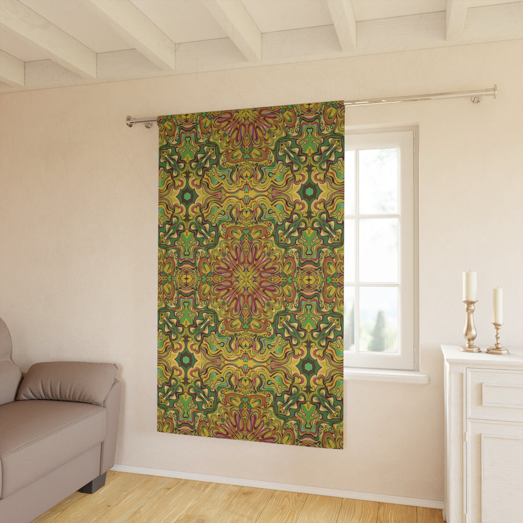 Mod Boho Dreams Blackout Curtain — in Moss (50×84", Single Panel)