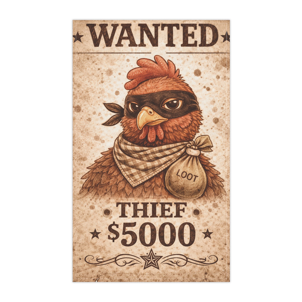 Retro Western Funny Chicken Farmhouse Tea Towel — Design by Leah Quinn©
