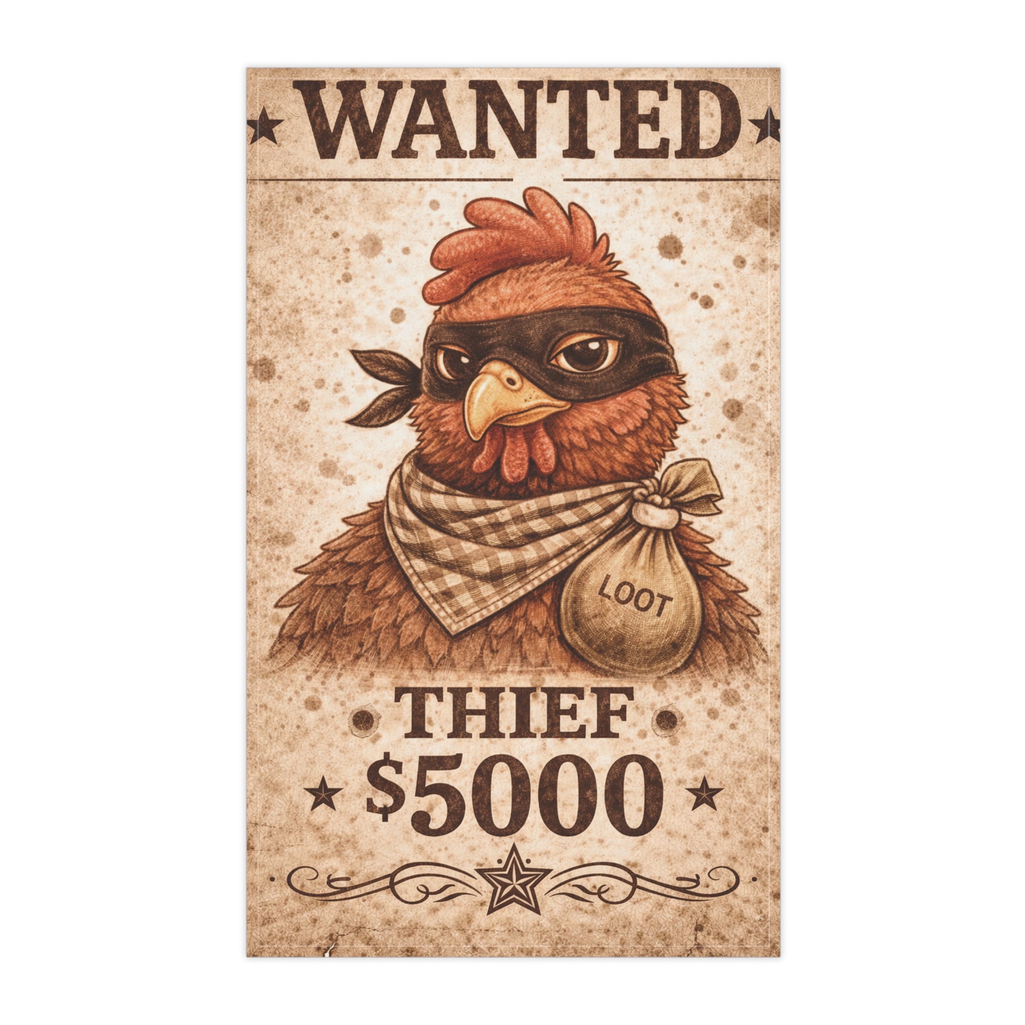 Retro Western Funny Chicken Farmhouse Tea Towel — Design by Leah Quinn©