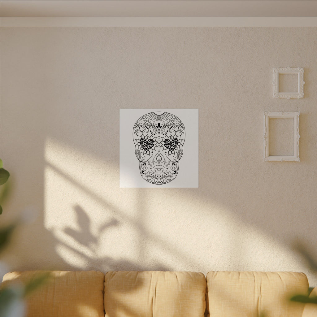 Sugar Skull Day of the Dead Number 3 Coloring Poster on Fine Textured Watercolor Matte Print - Make Your Coloring Pages Stand Out!