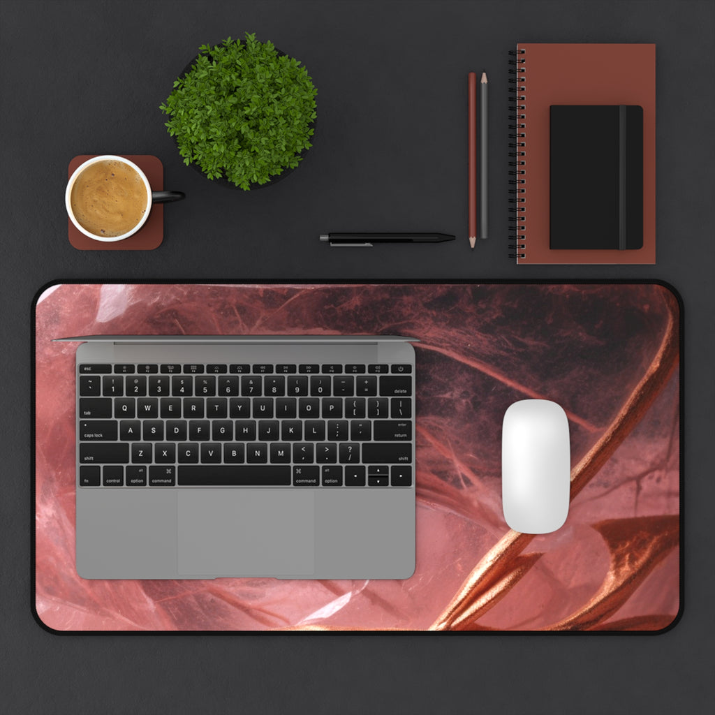 Rose Quartz Crystal Desk Mat — Extra Large Mouse Pad for Tarot Readings