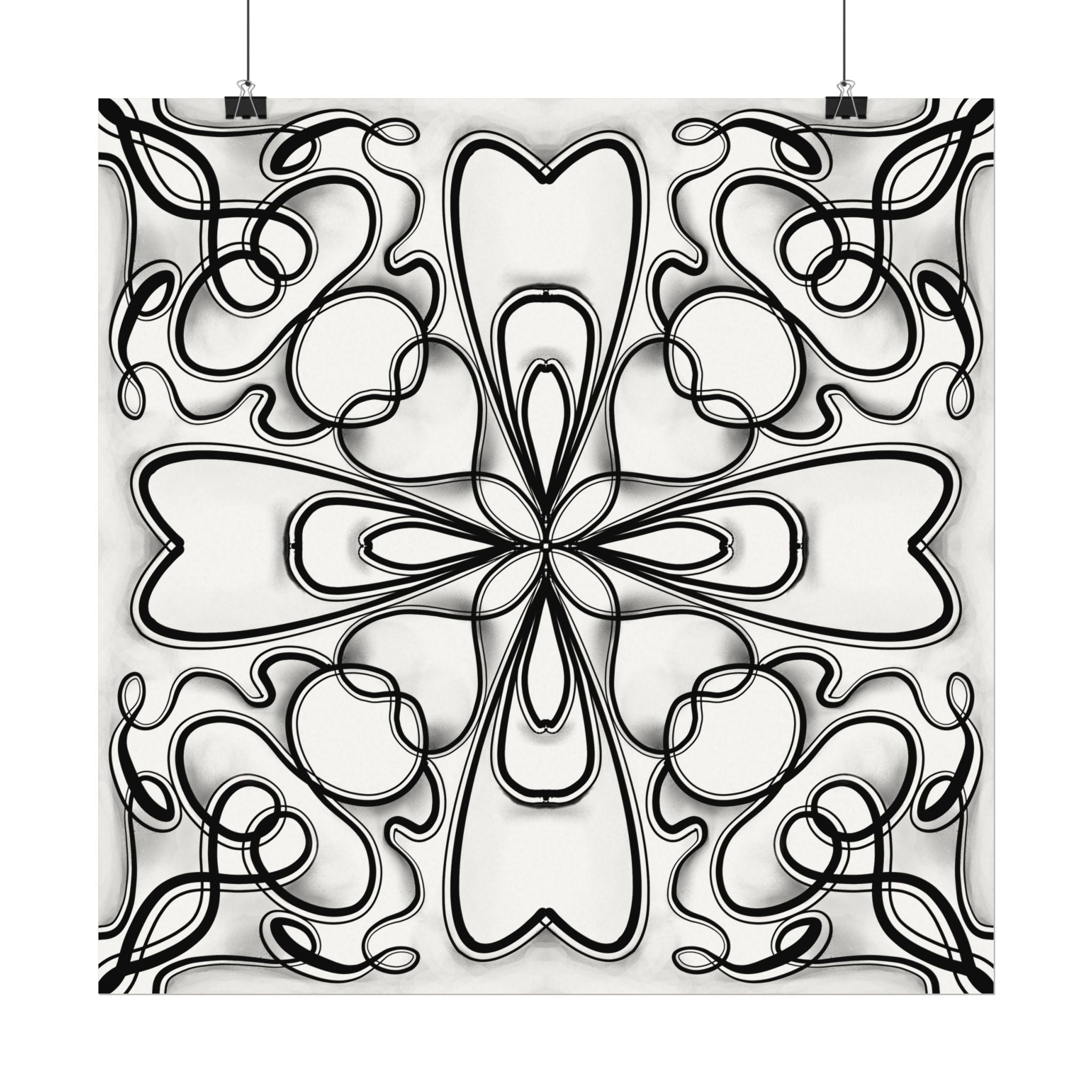 Boho Design Number 2 Coloring Poster on Fine Textured Watercolor Matte Print - Make Your Coloring Pages Stand Out!