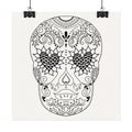 Sugar Skull Day of the Dead Number 3 Coloring Poster on Fine Textured Watercolor Matte Print - Make Your Coloring Pages Stand Out!