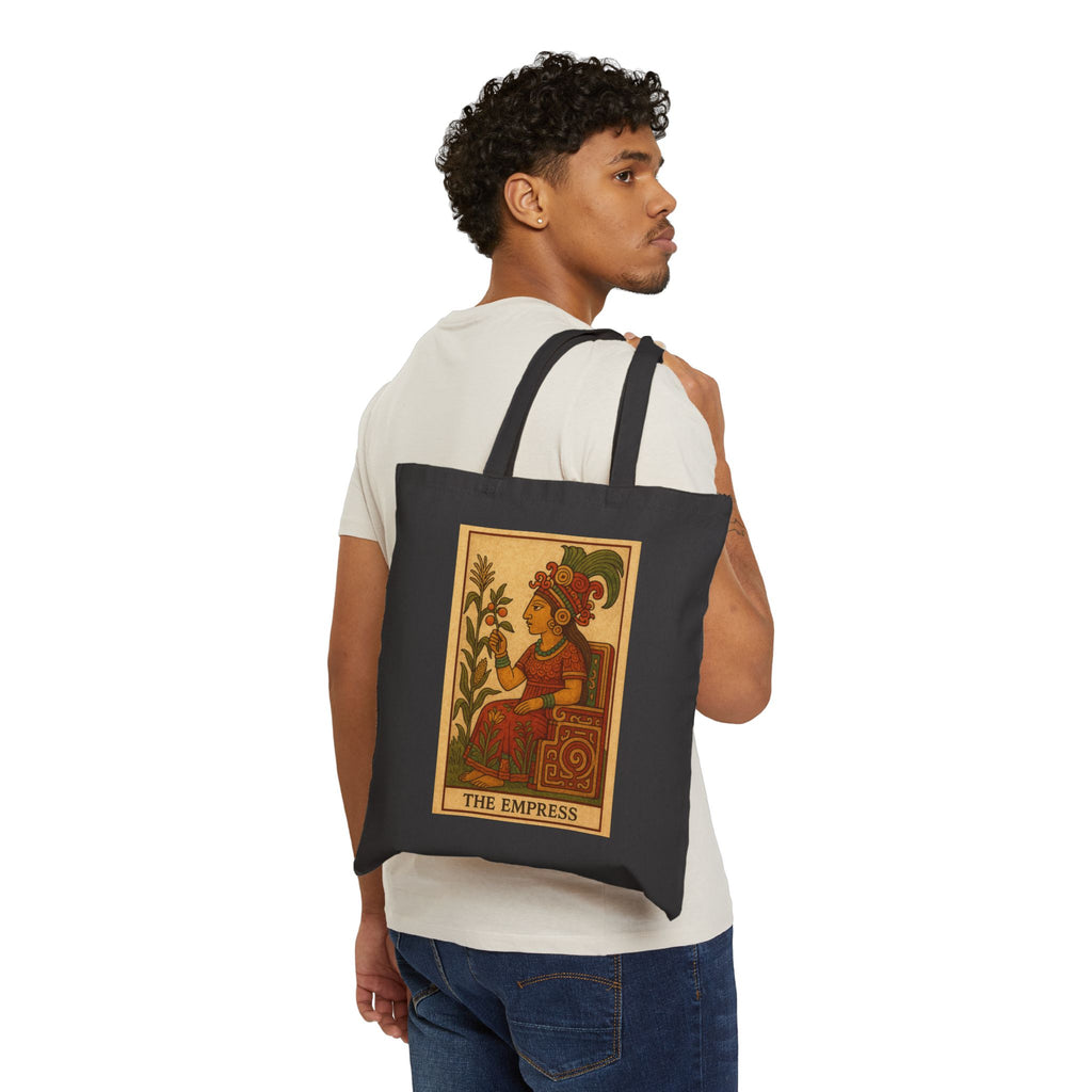 The Empress Mayan Tarot Card Canvas Tote Bag — Cotton Shopping Tote