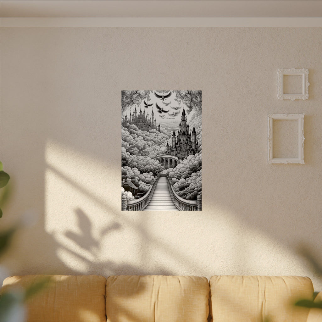 “Kingdom in the Clouds”  Fine Art Coloring Poster – Premium Watercolor (285gsm Cold Press Paper) 16x24, 24x36 & Huge 36"x54" inches