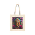 Buddha Canvas Tote Bag — Vibrant Golden Buddha Art Eco-Friendly Cotton Shopper