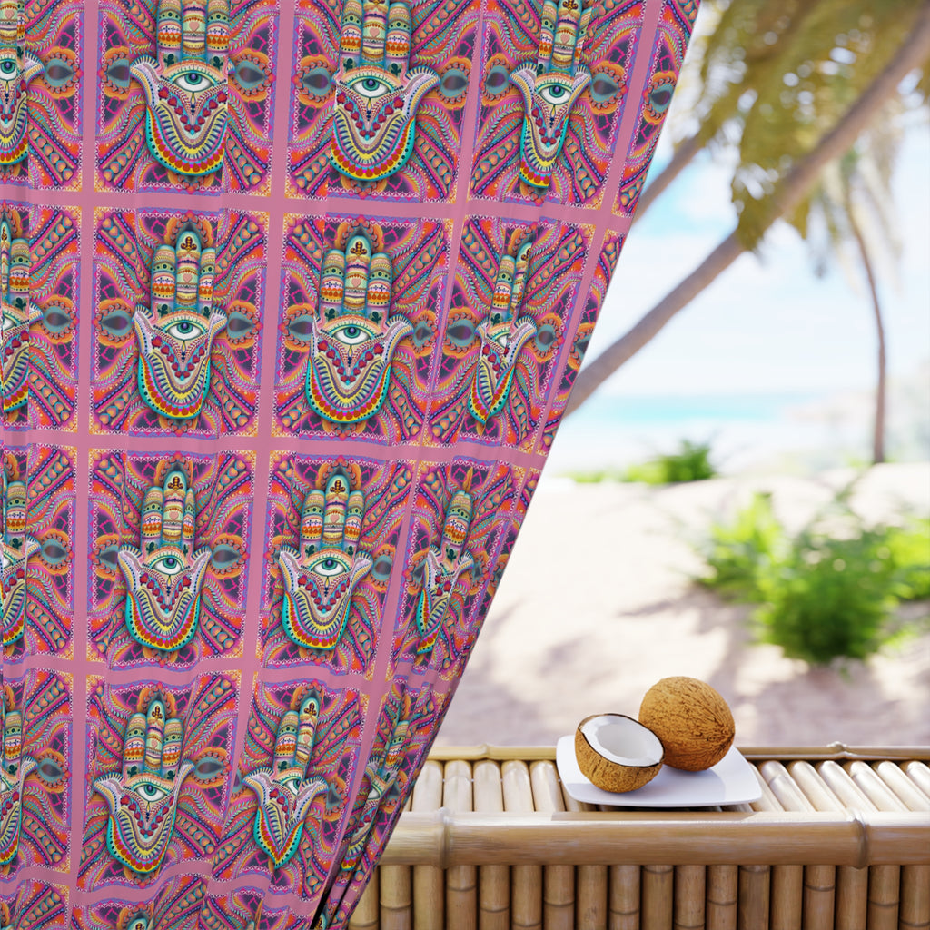 Hamsa Blackout Curtain — Colorful Single Panel (50x84)