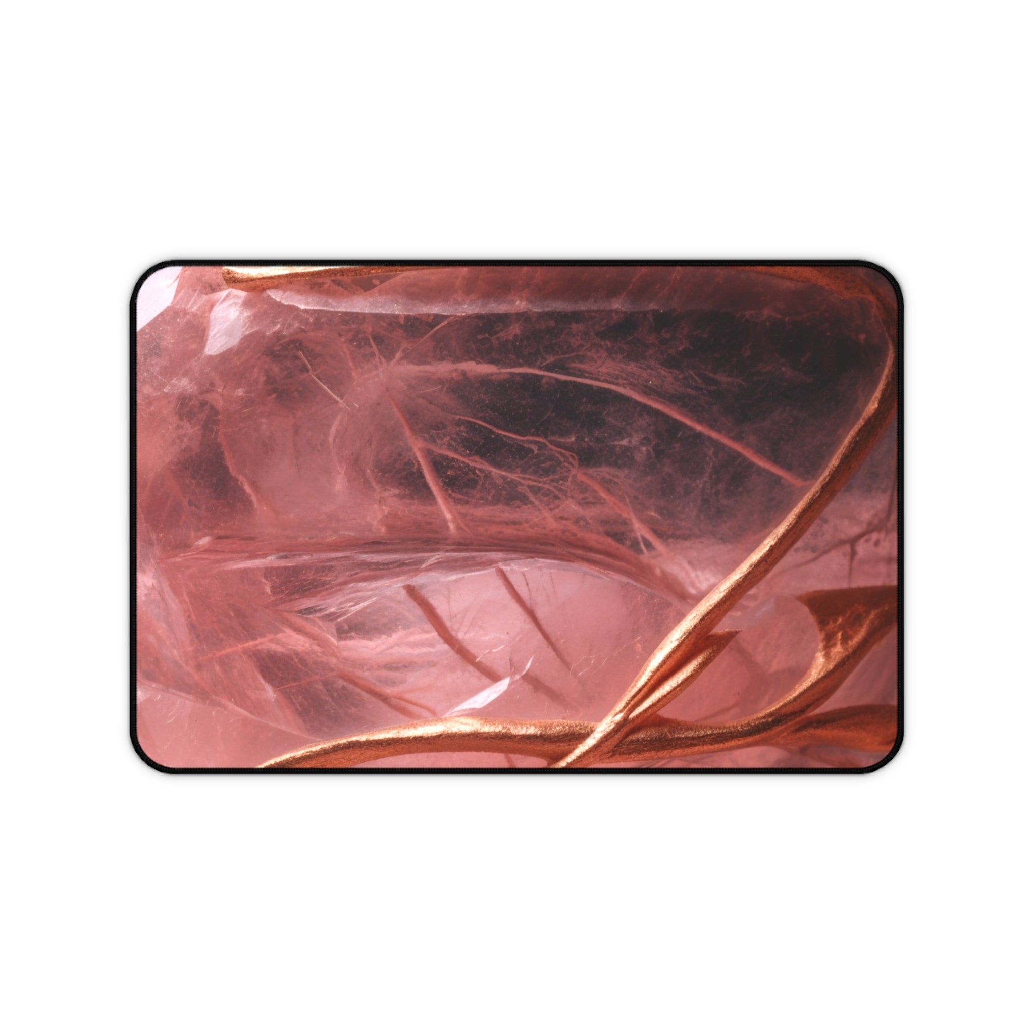 Rose Quartz Crystal Desk Mat — Extra Large Mouse Pad for Tarot Readings