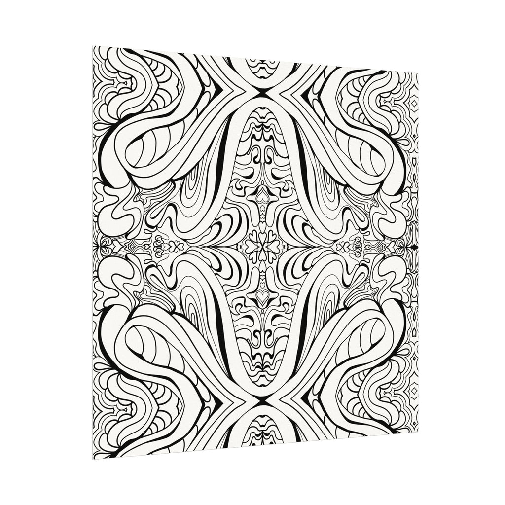 Boho Design Coloring Poster on Fine Textured Watercolor Matte Print - Make Your Coloring Pages Stand Out!