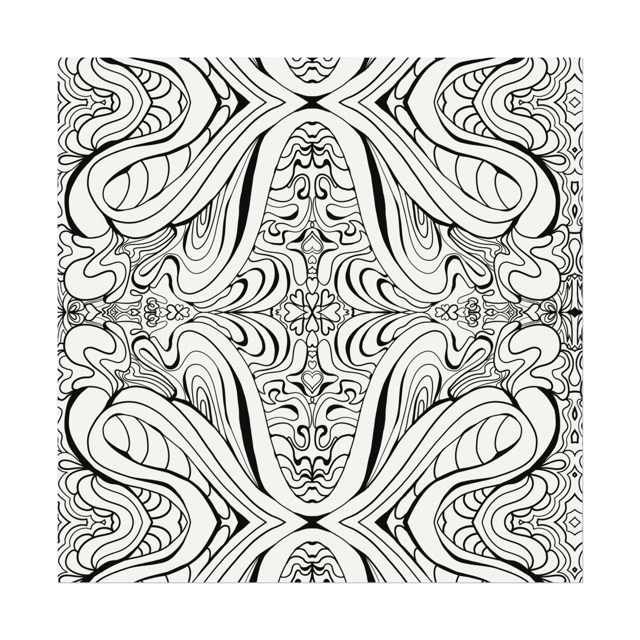 Boho Design Coloring Poster on Fine Textured Watercolor Matte Print - Make Your Coloring Pages Stand Out!