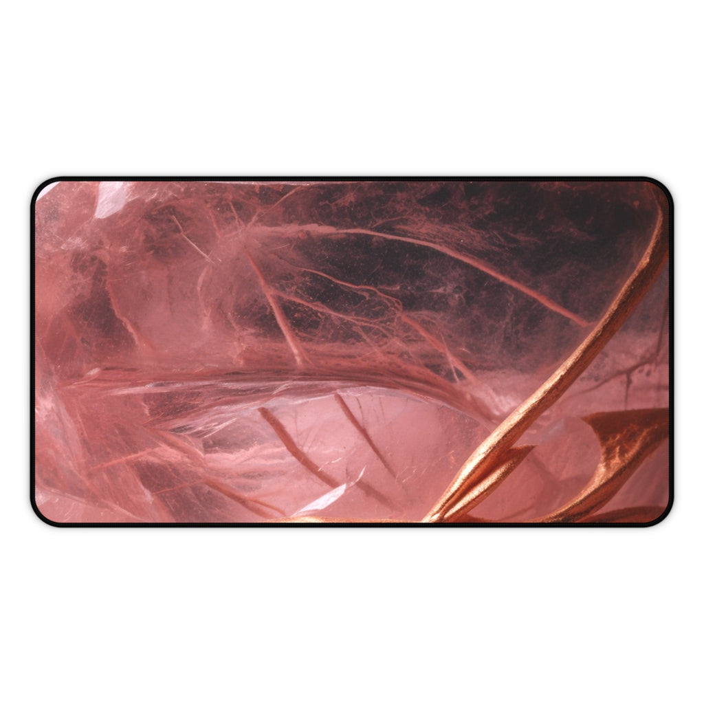 Rose Quartz Crystal Desk Mat — Extra Large Mouse Pad for Tarot Readings