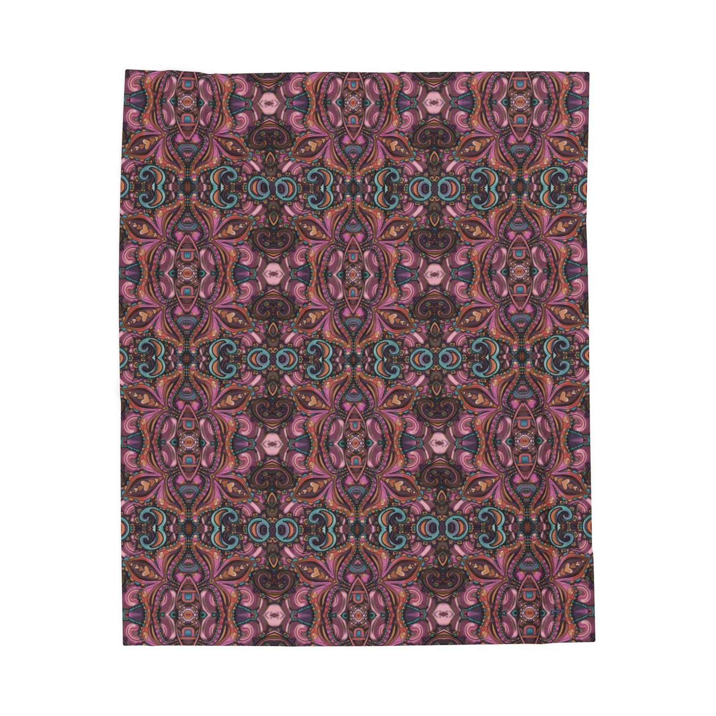 💜✨ Groovy Paisley in Berry Shades – Velveteen Plush Blanket & Cozy Throw