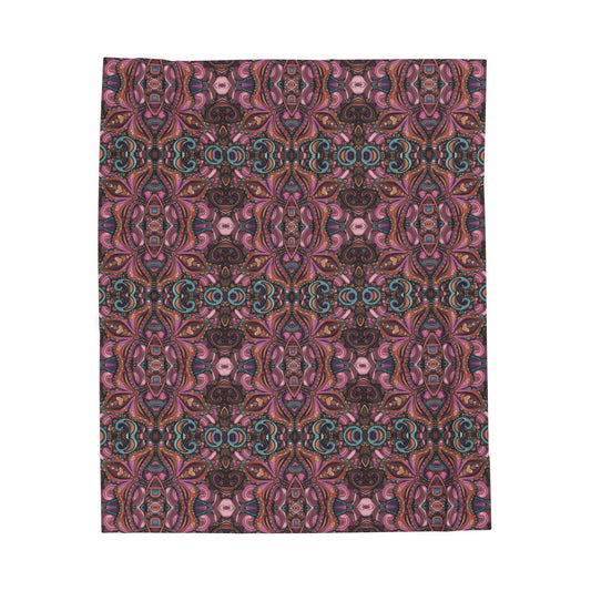 💜✨ Groovy Paisley in Berry Shades – Velveteen Plush Blanket & Cozy Throw