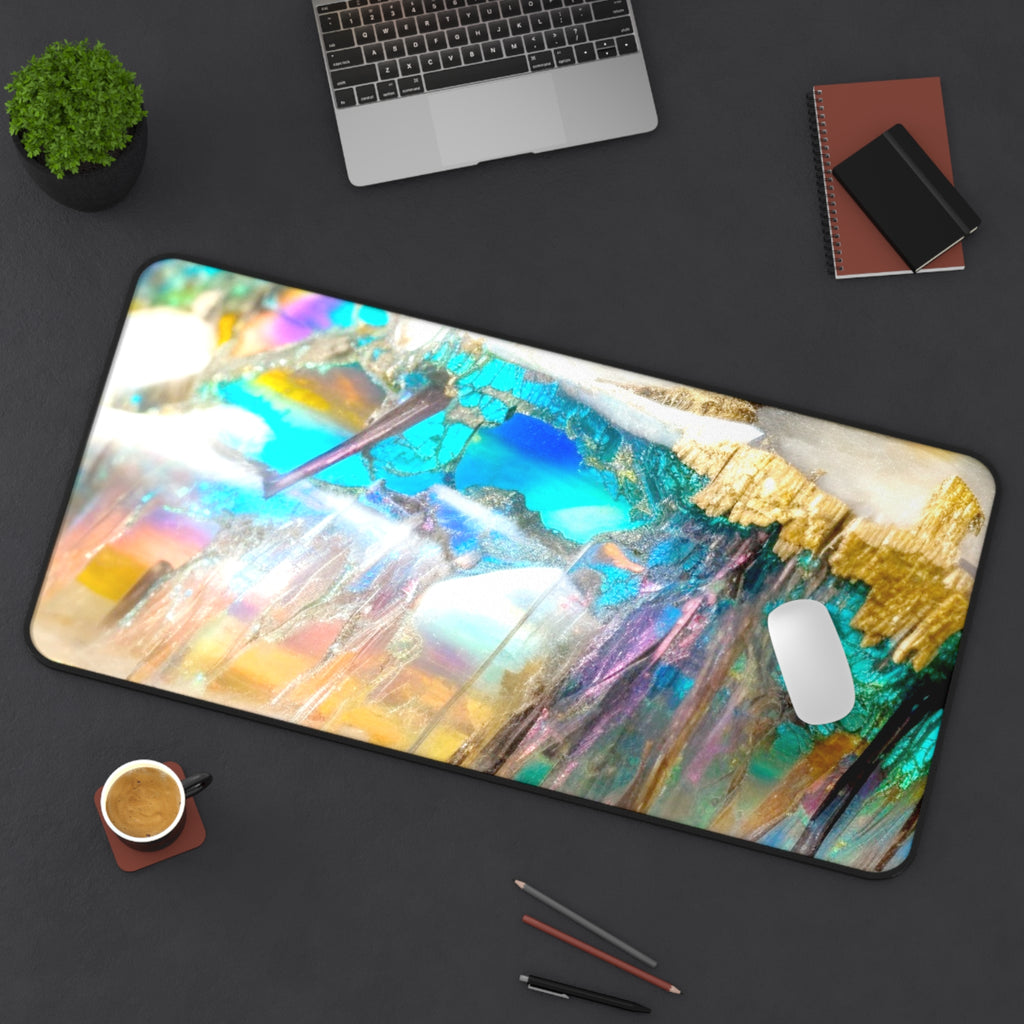 Opal Crystal Desk Mat — Extra Large Mouse Pad for Tarot Readings
