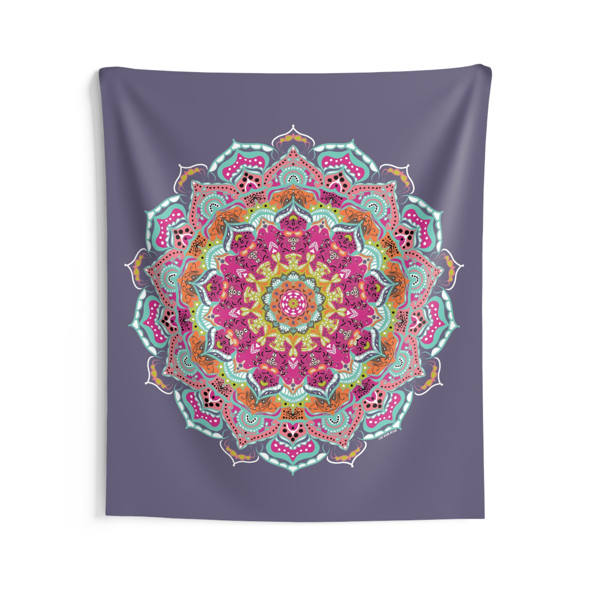 Turquoise & Purple Mandala Wall Tapestry — Meditation Yoga Decor