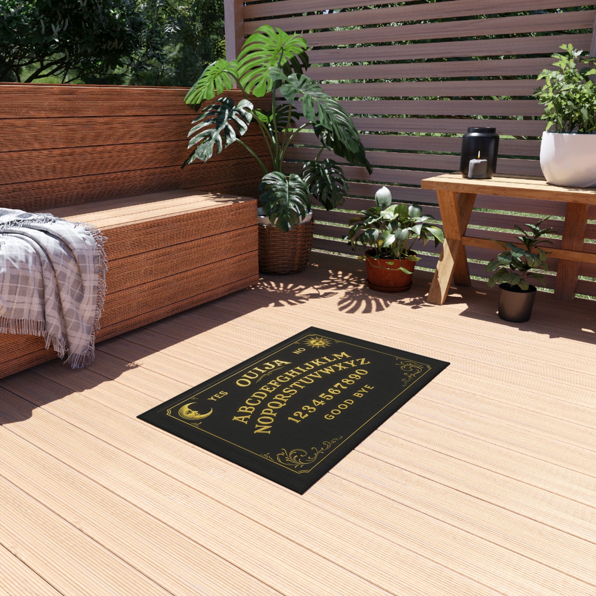 Mystical Ouija Board Outdoor Rug, Bohemian Decor, Patio Mat, Garden Accent, Witchy Home, Halloween Decor