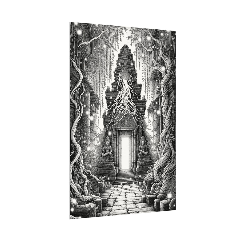 “Temple of Hidden Light” — Fine Art Coloring Poster – Premium Watercolor (285gsm Cold Press Paper) 16x24, 24x36 & Huge 36"x54" inches