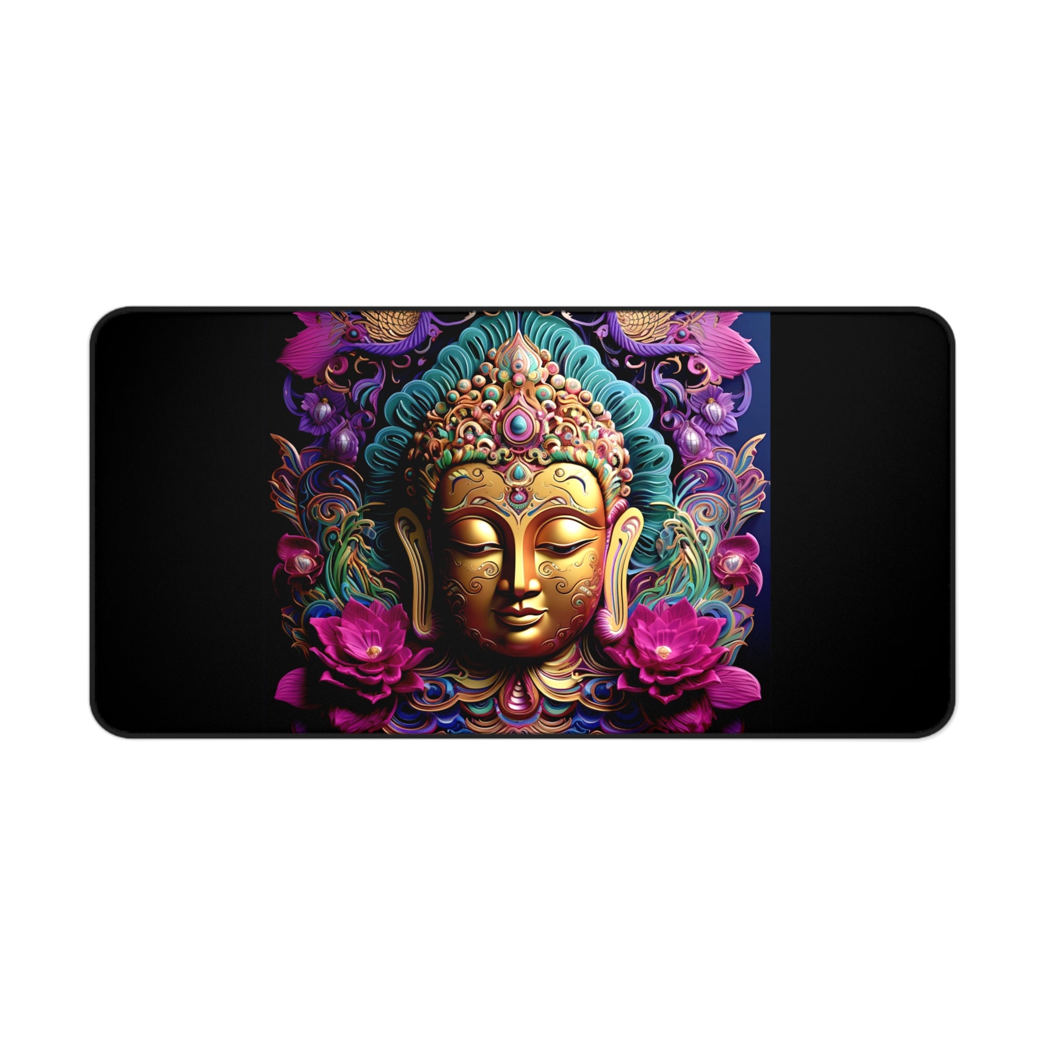Tibetan Buddha Boho Design Desk Mat — Celestial Extra Large Mouse Pad-Desk Mat