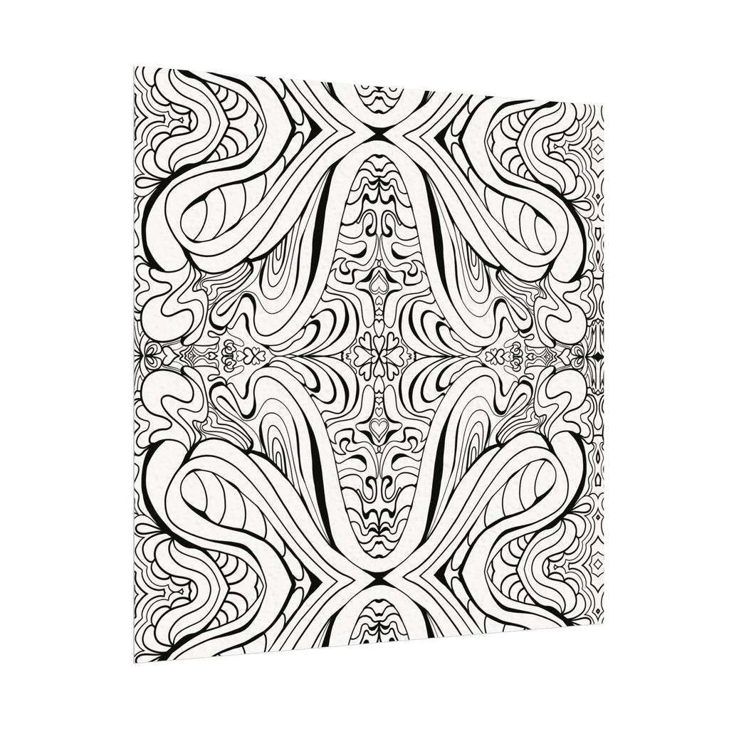 Boho Design Coloring Poster on Fine Textured Watercolor Matte Print - Make Your Coloring Pages Stand Out!