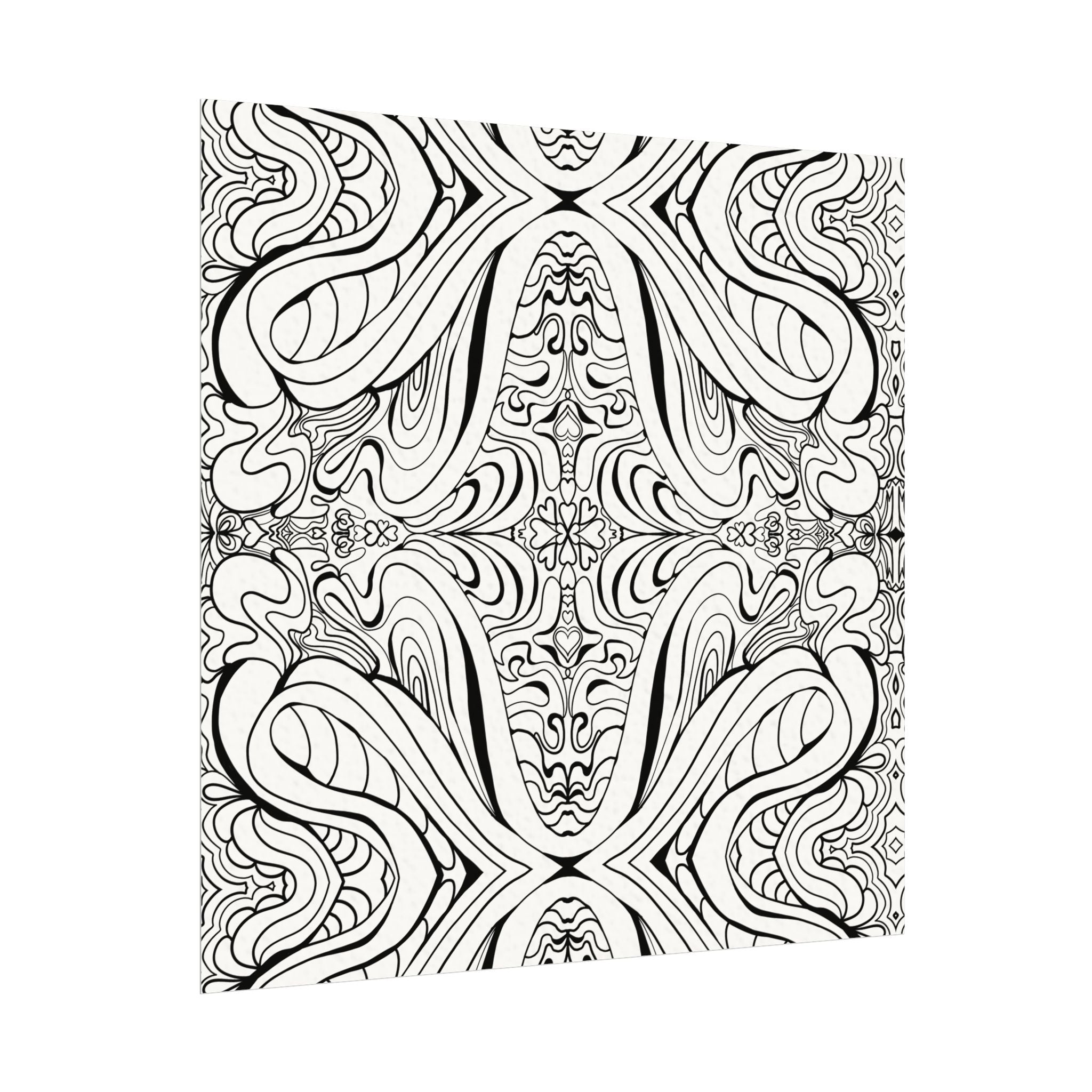 Boho Design Coloring Poster on Fine Textured Watercolor Matte Print - Make Your Coloring Pages Stand Out!