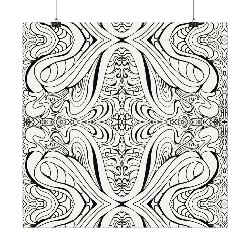 Boho Design Coloring Poster on Fine Textured Watercolor Matte Print - Make Your Coloring Pages Stand Out!