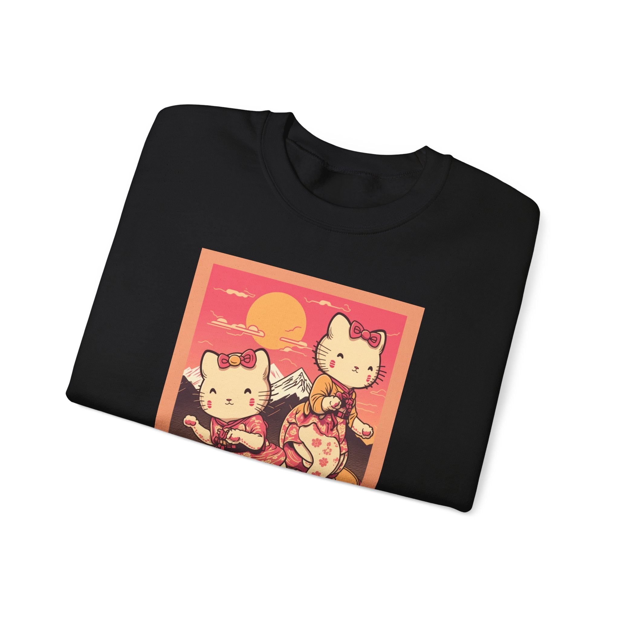 Cute Kittens Skateboarding Unisex Sweatshirt for Cat Lovers and Teens