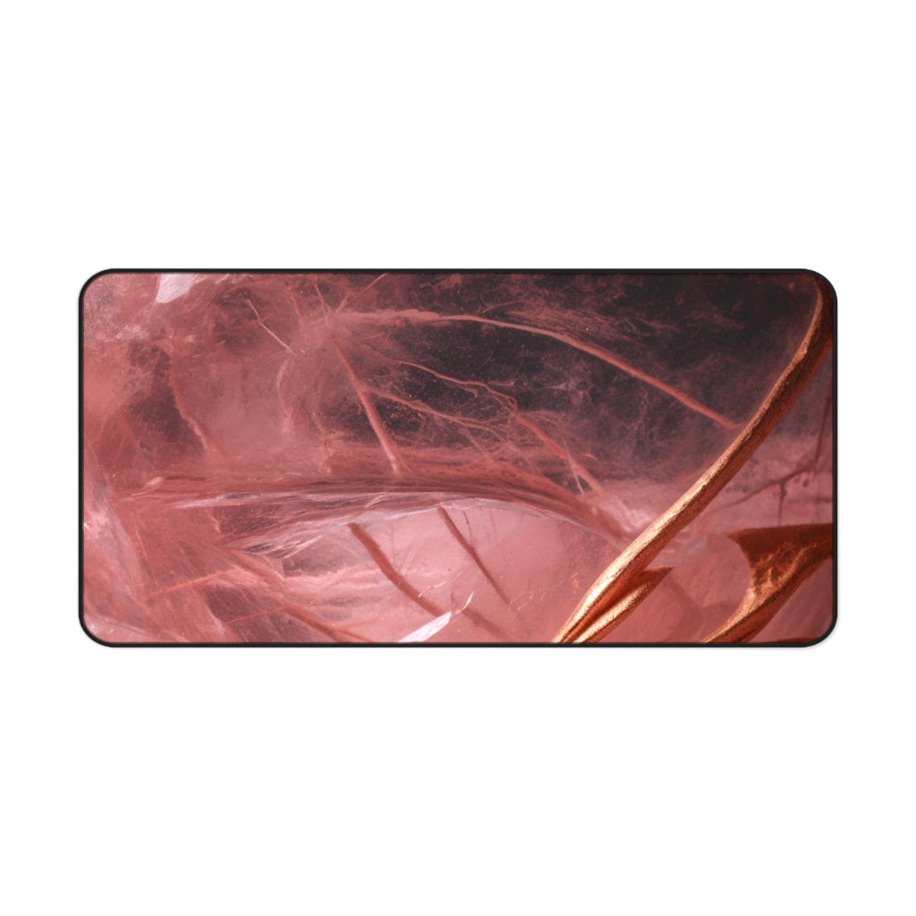 Rose Quartz Crystal Desk Mat — Extra Large Mouse Pad for Tarot Readings