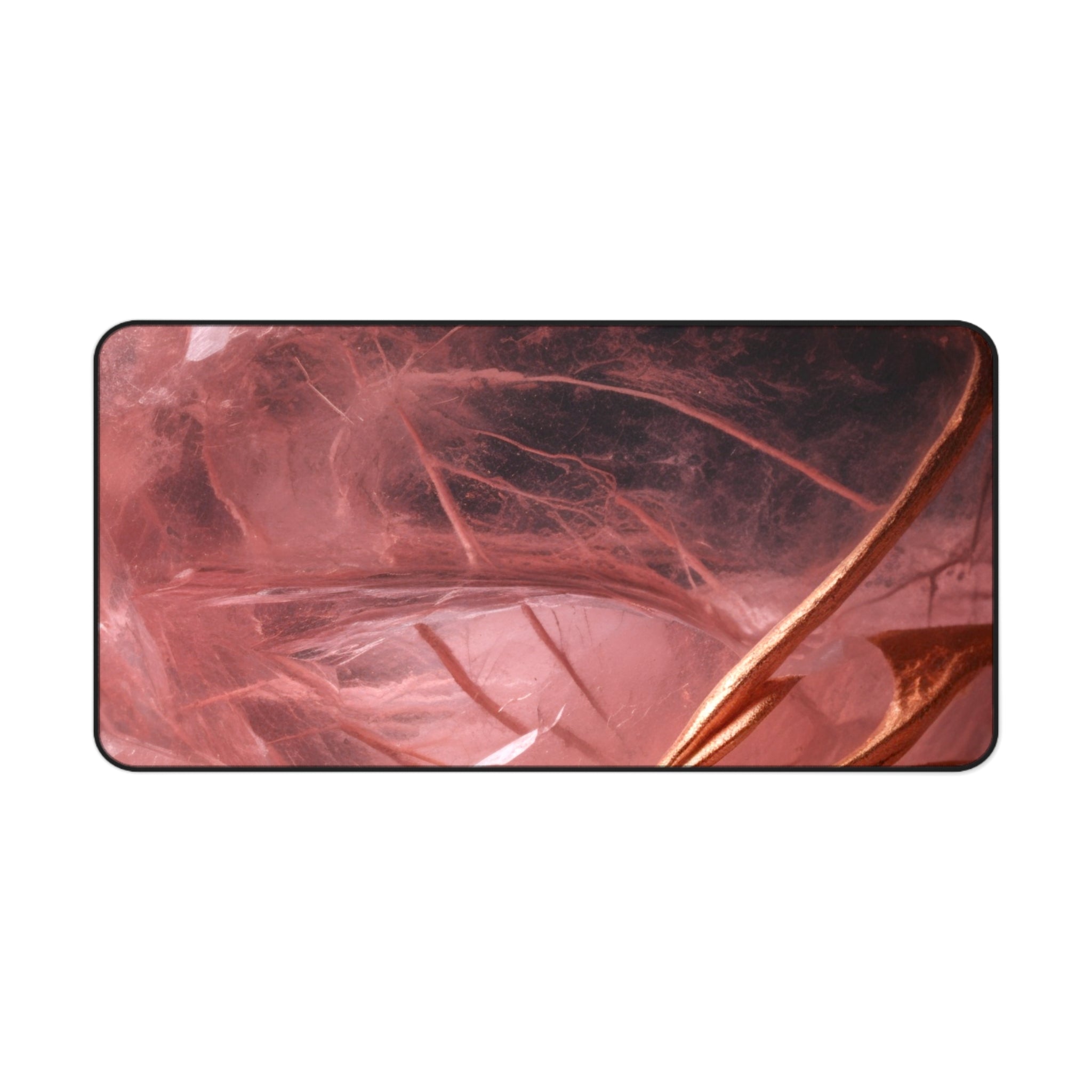 Rose Quartz Crystal Desk Mat — Extra Large Mouse Pad for Tarot Readings