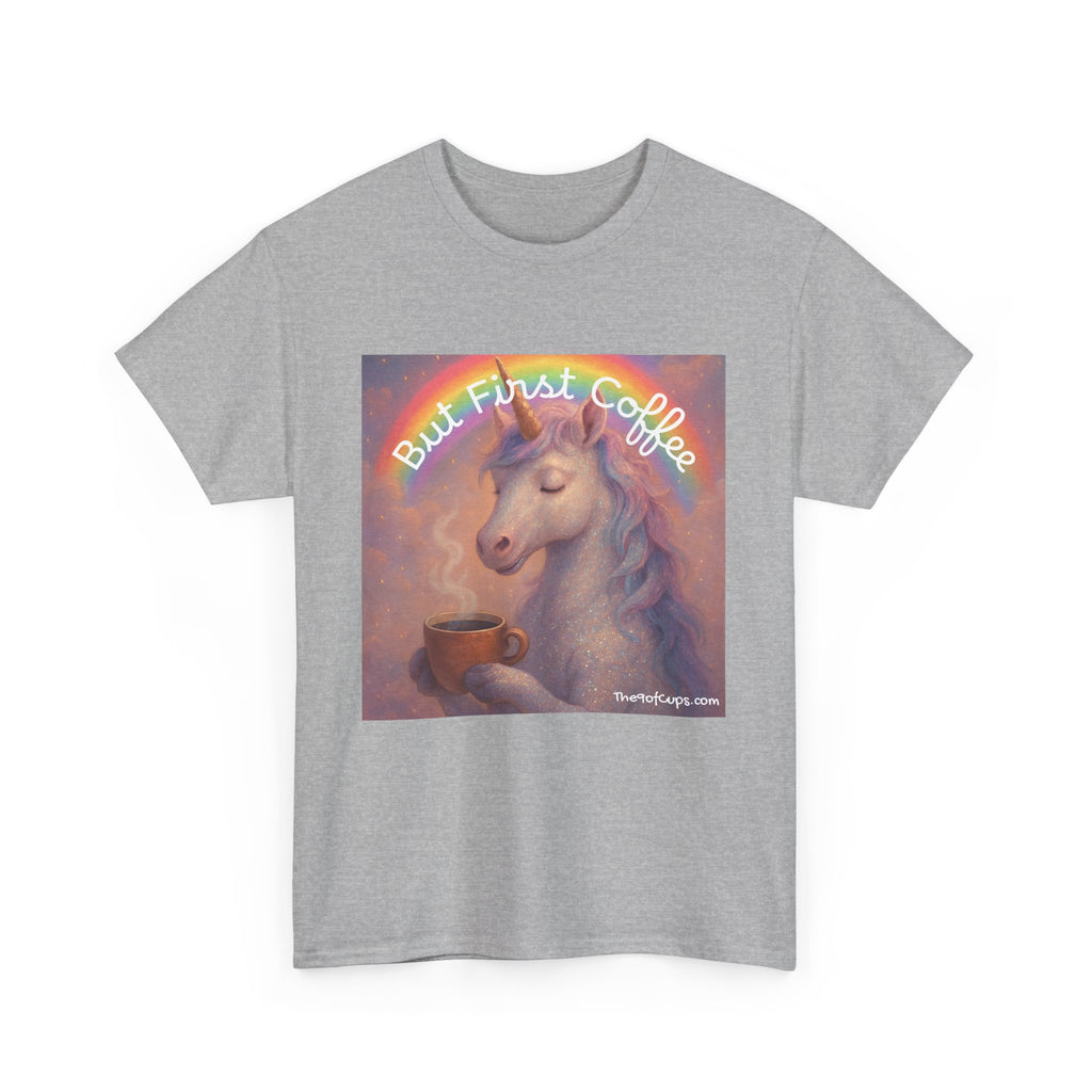 Coffee Lover T-Shirt - But First Coffee Unicorn Tee