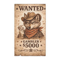 Retro Western Funny Wolf Gambler Farmhouse Tea Towel — Design by Leah Quinn©