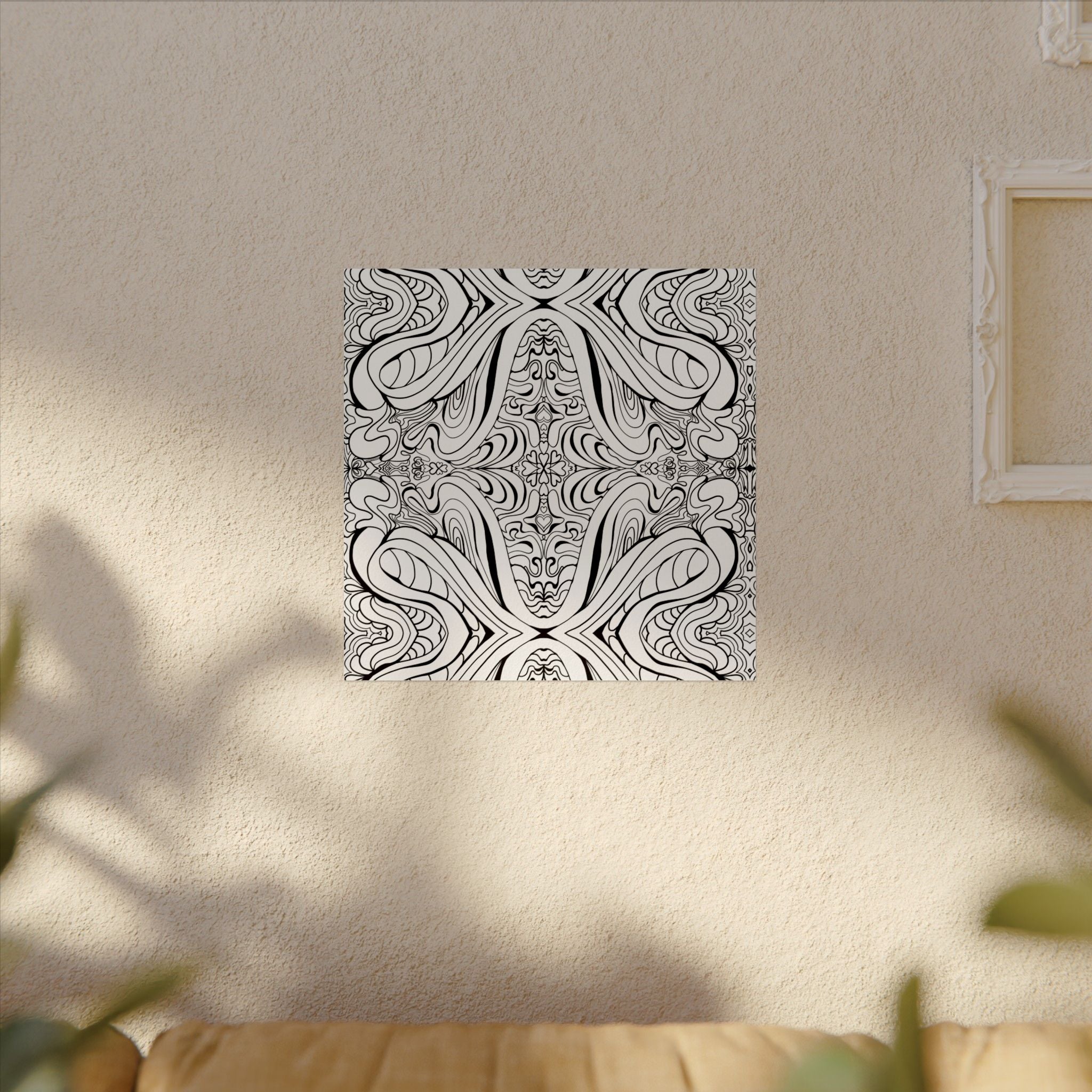 Boho Design Coloring Poster on Fine Textured Watercolor Matte Print - Make Your Coloring Pages Stand Out!