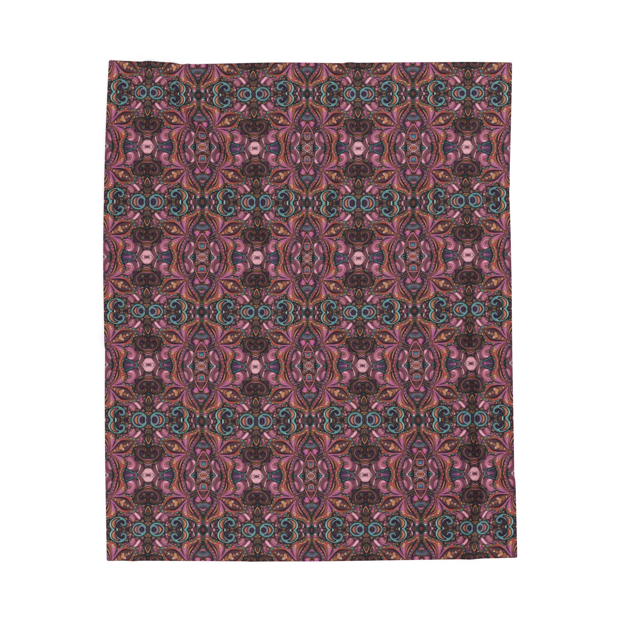 Bohemian Rose 'Sabrina Design' Velvet Plush Blanket – Kaleidoscope Floral Throw