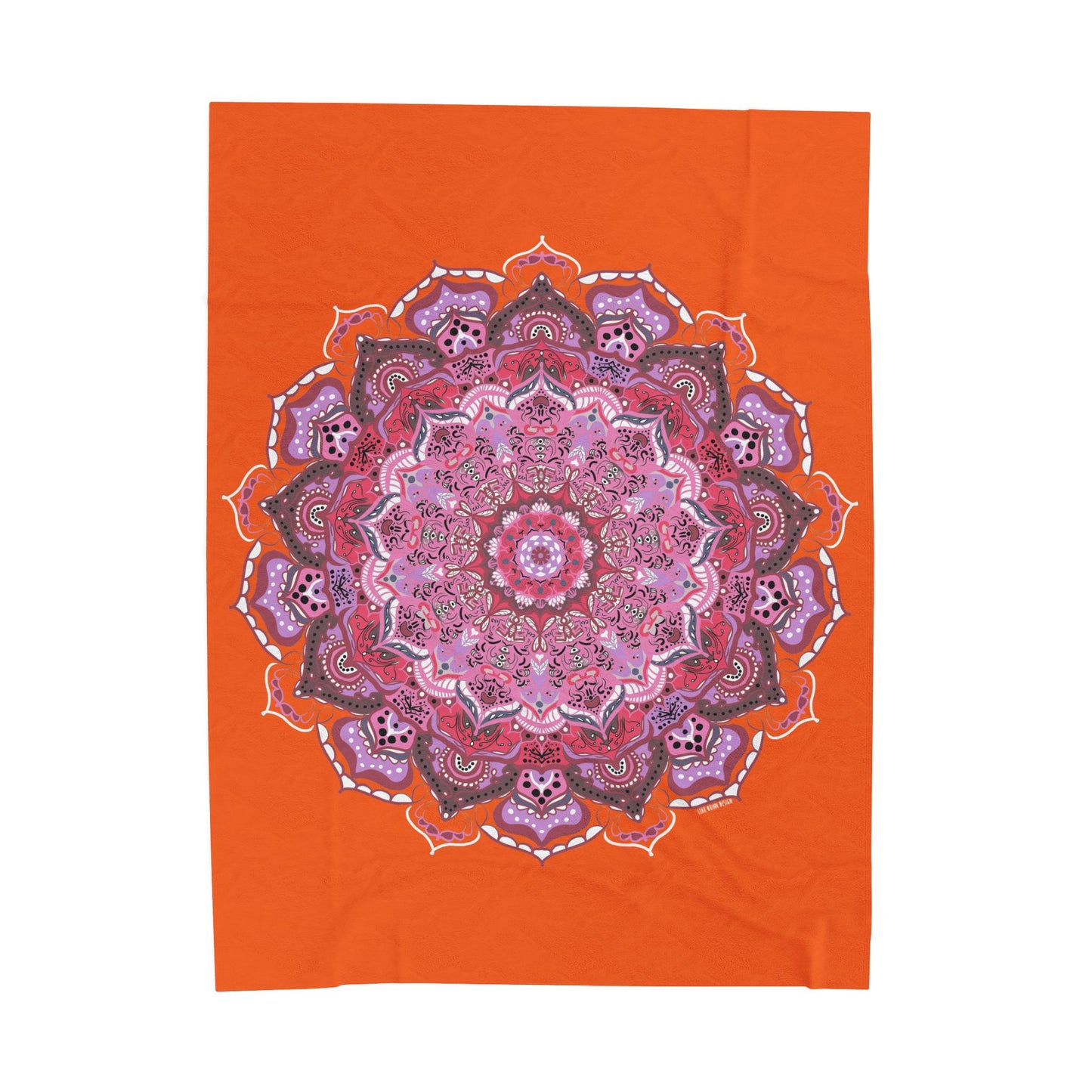 🧡✨ Sacral Chakra Mandala – Velveteen Plush Blanket & Cozy Throw