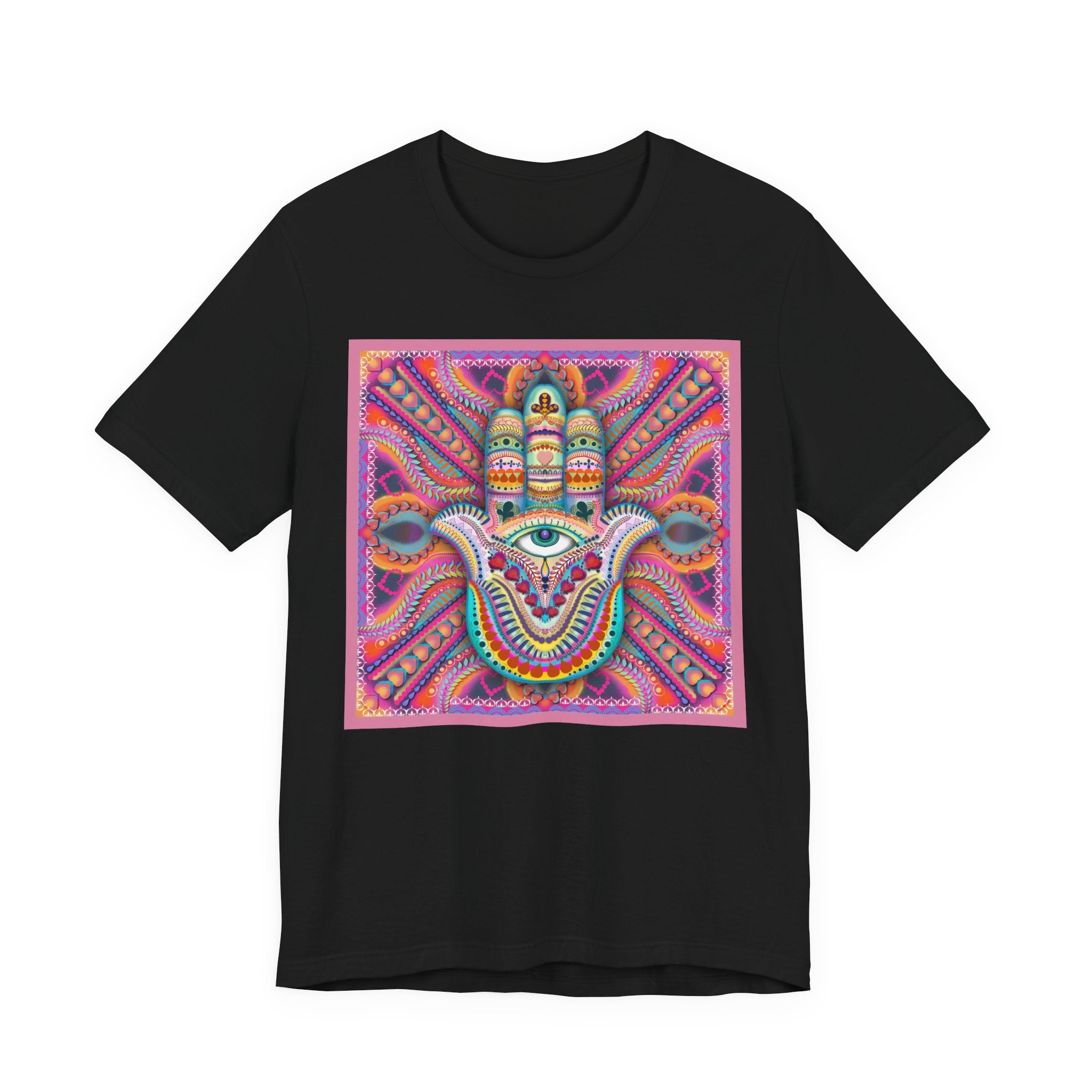 Hamsa Protection T-Shirt — Hand-Drawn Leah Quinn Spiritual Tee