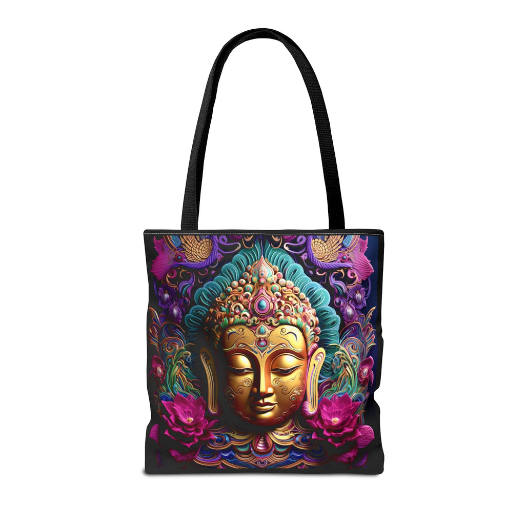 Tibetan Buddha Art Extra-Large Boho Tote Bag — All-Over Print