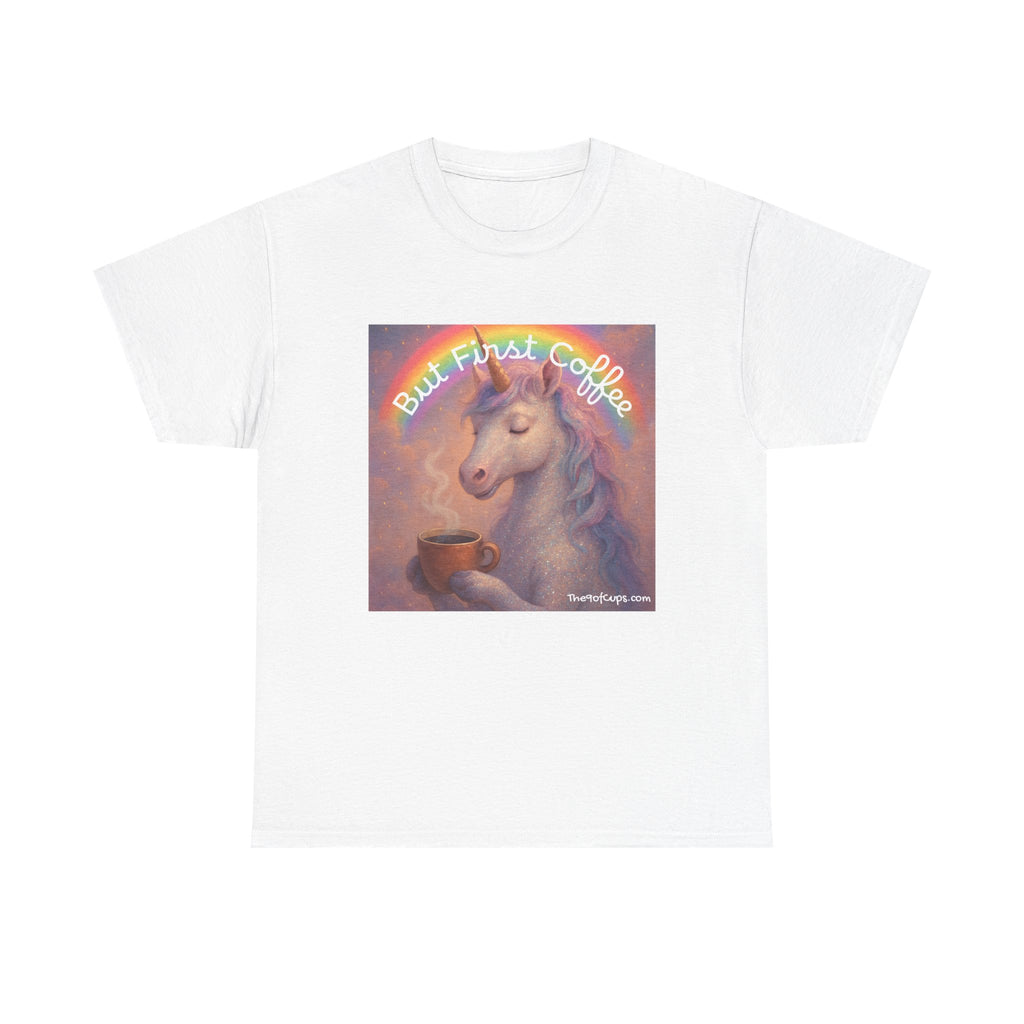 Coffee Lover T-Shirt - But First Coffee Unicorn Tee
