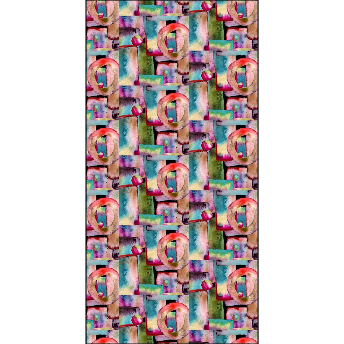 Colorful Bohemian Watercolor Abstract Seamless Pattern Textile in Prima Cotton