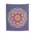 Turquoise & Purple Mandala Wall Tapestry — Meditation Yoga Decor