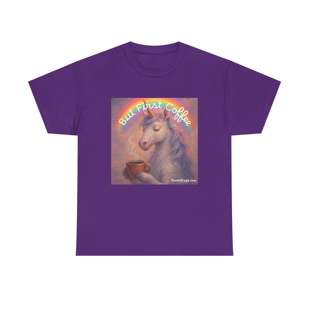Coffee Lover T-Shirt - But First Coffee Unicorn Tee
