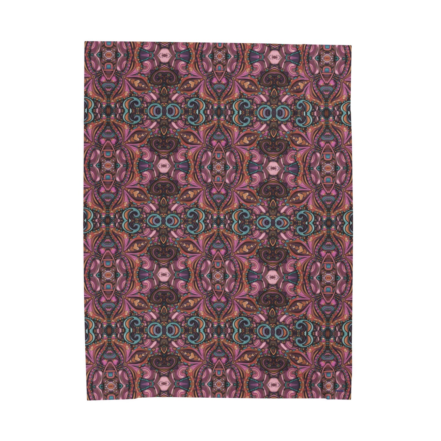 💜✨ Groovy Paisley in Berry Shades – Velveteen Plush Blanket & Cozy Throw