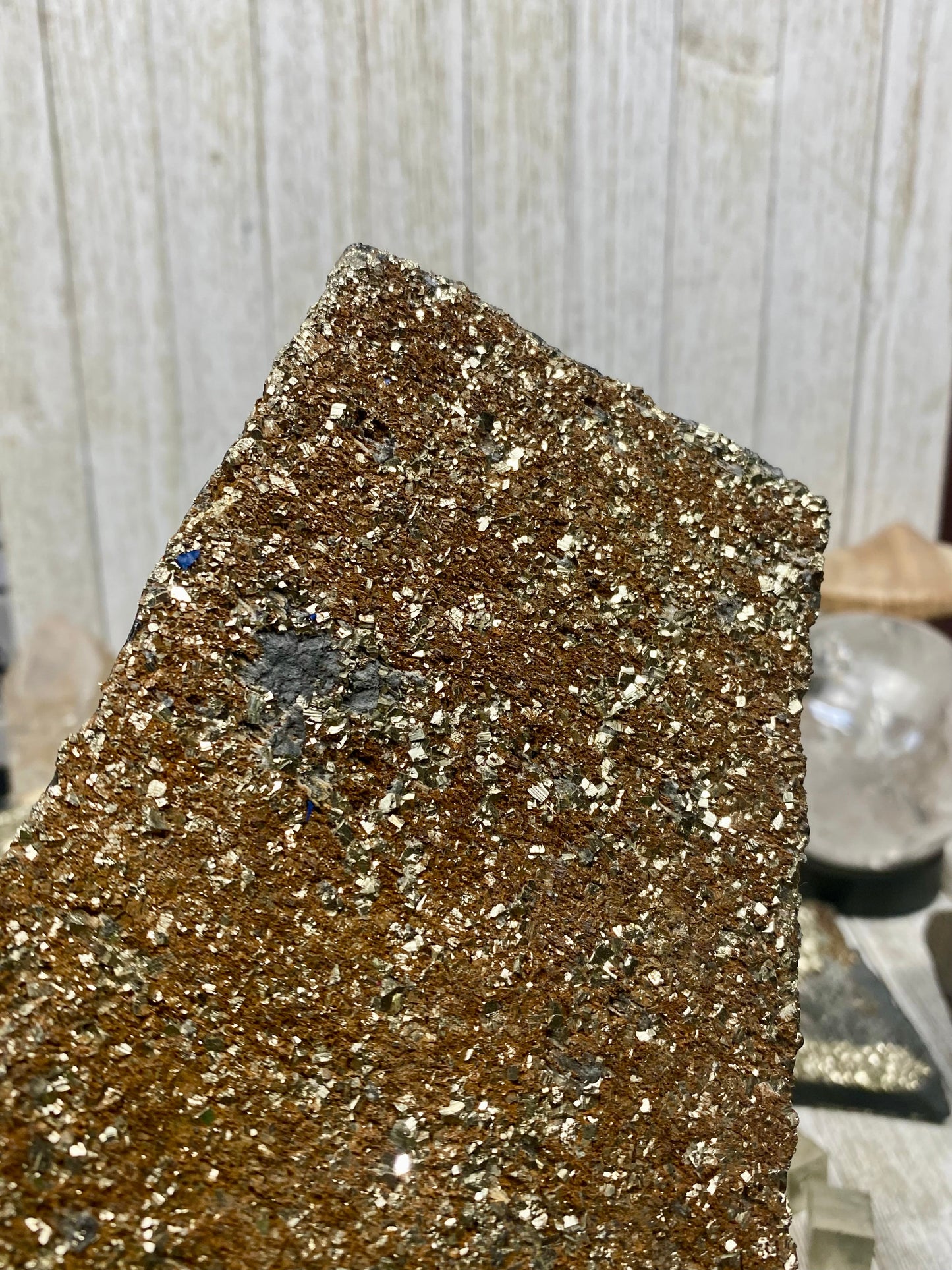 Pyrite on Shungite Raw Layered Plate | Brazil