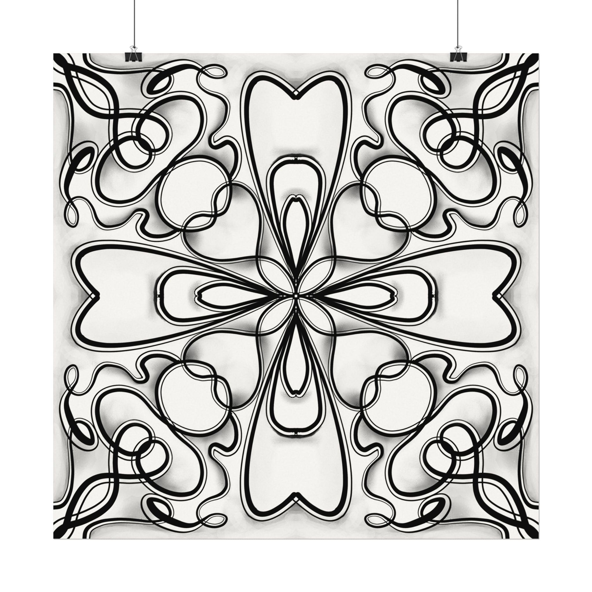 Boho Design Number 2 Coloring Poster on Fine Textured Watercolor Matte Print - Make Your Coloring Pages Stand Out!