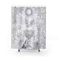 Ace of Cups Tarot-Style Chalice & Dove Shower Curtain — Boho Spiritual Color-Your-Own Shower Curtain