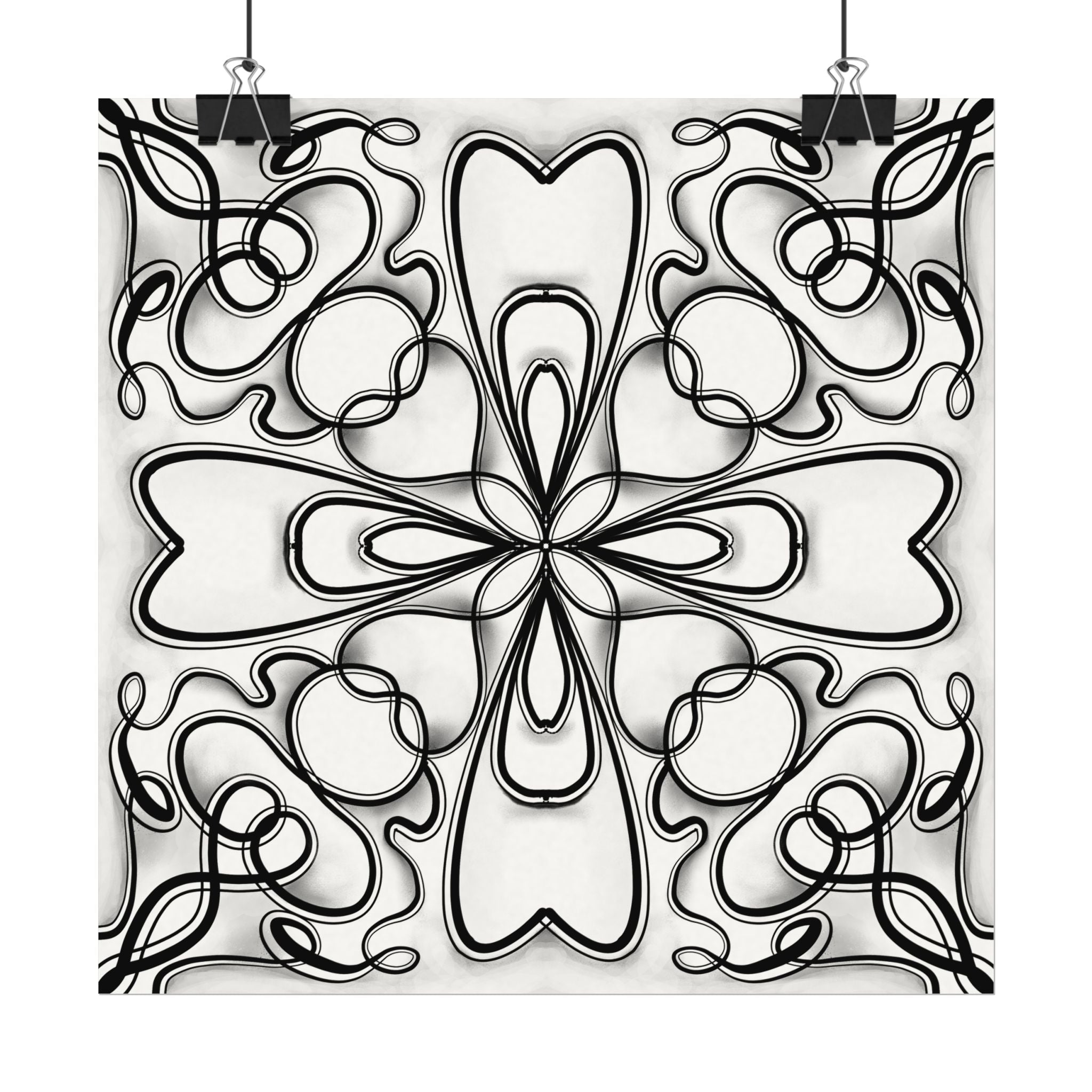 Boho Design Number 2 Coloring Poster on Fine Textured Watercolor Matte Print - Make Your Coloring Pages Stand Out!